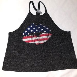 MODERN LUX Flag Lips Americana Tank